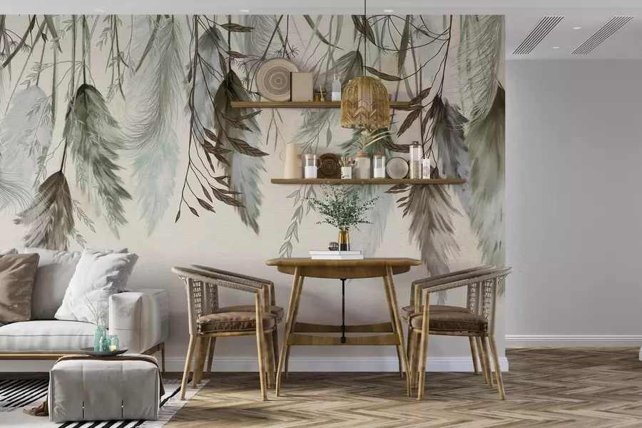 stenske poslikave Posušeni cvetovi cvetov w04253v2