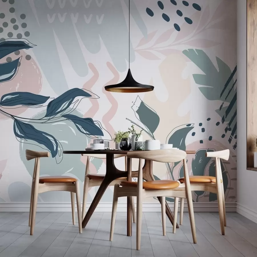 stenske poslikave Abstraktni listi w04281v1