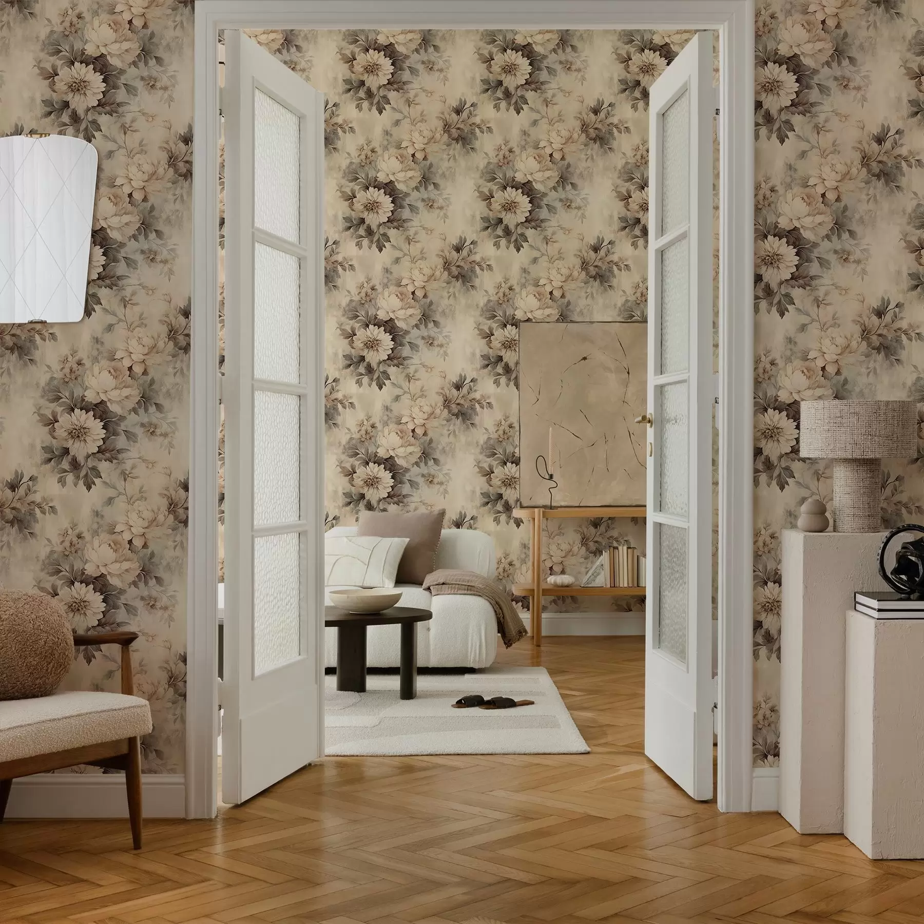 stenske poslikave Vintage akvarelne rože