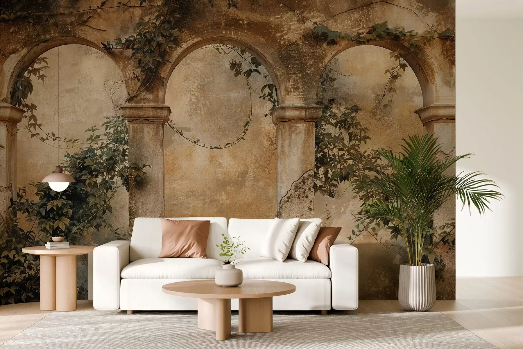 stenske poslikave obarvani retro loki z bršljanom w04304