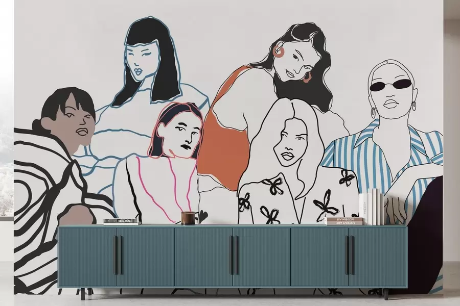 stenske poslikave Dekleta w04359v1