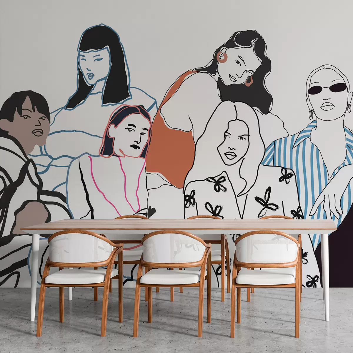 stenske poslikave Dekleta w04359v1