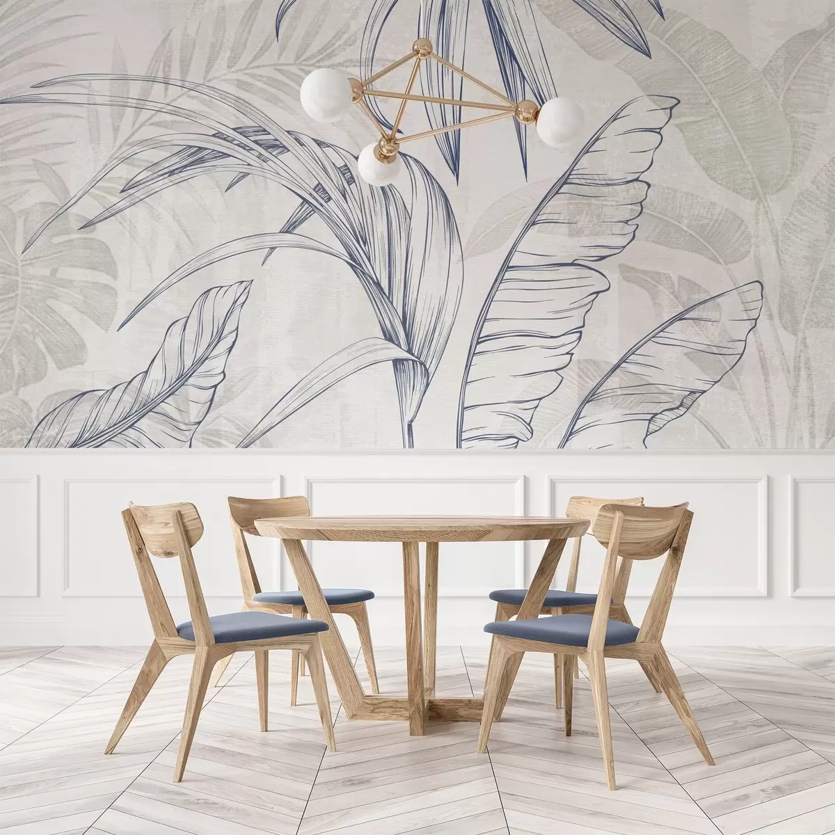 stenske poslikave Listje na ozadju z imitacijo zameglitve in teksture w04362v1