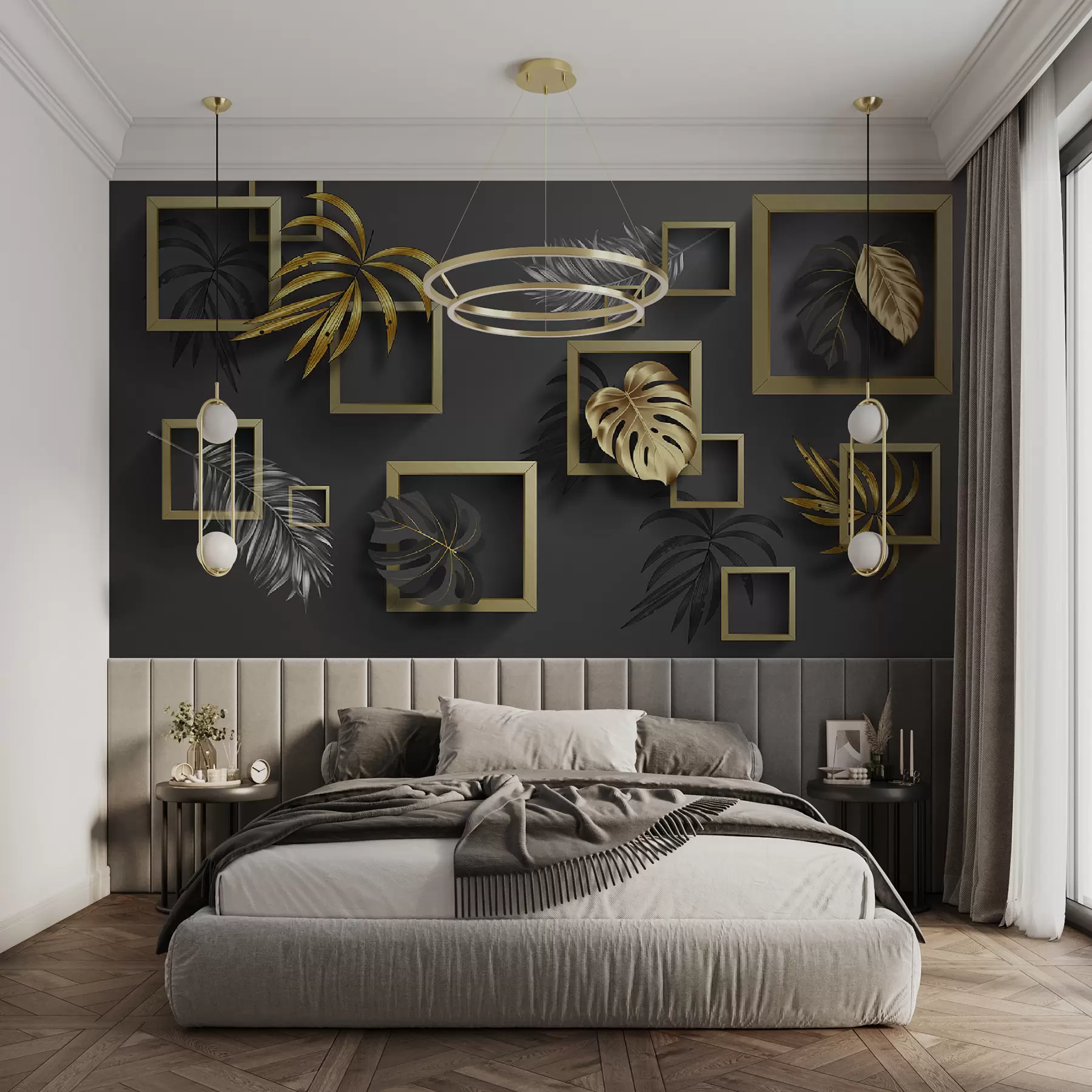 stenske poslikave Listi v okvirjih u77858