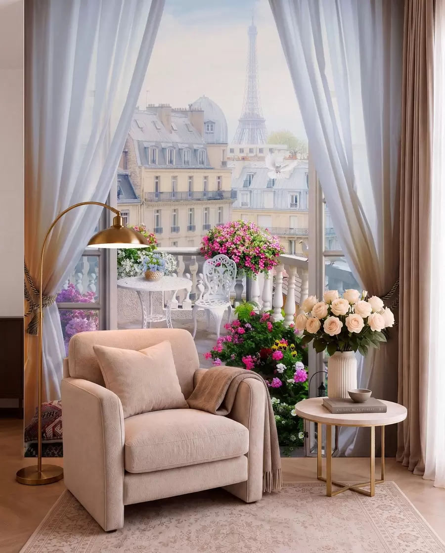 stenske poslikave Pariz, pogled z okna u79425