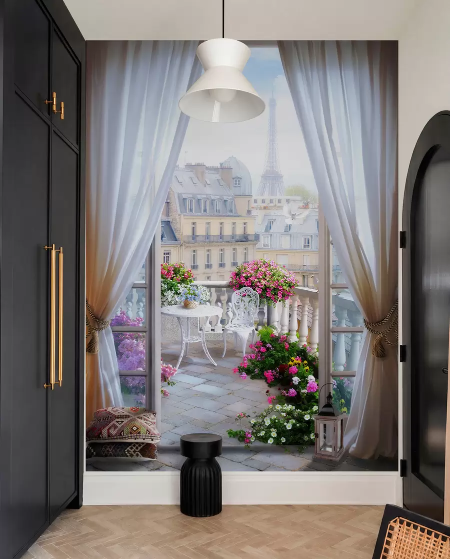 stenske poslikave Pariz, pogled z okna u79425