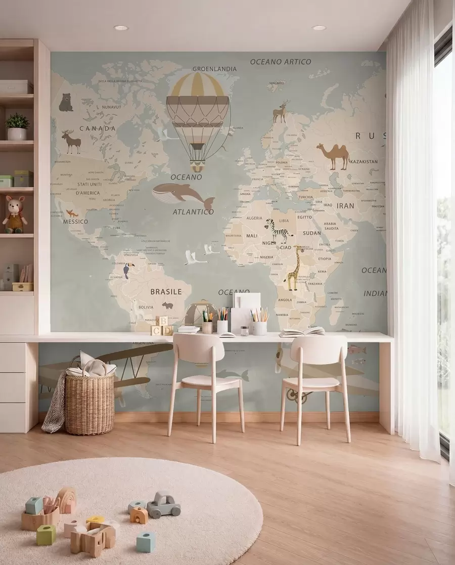 stenske poslikave Mali atlas v italijanščini u79997