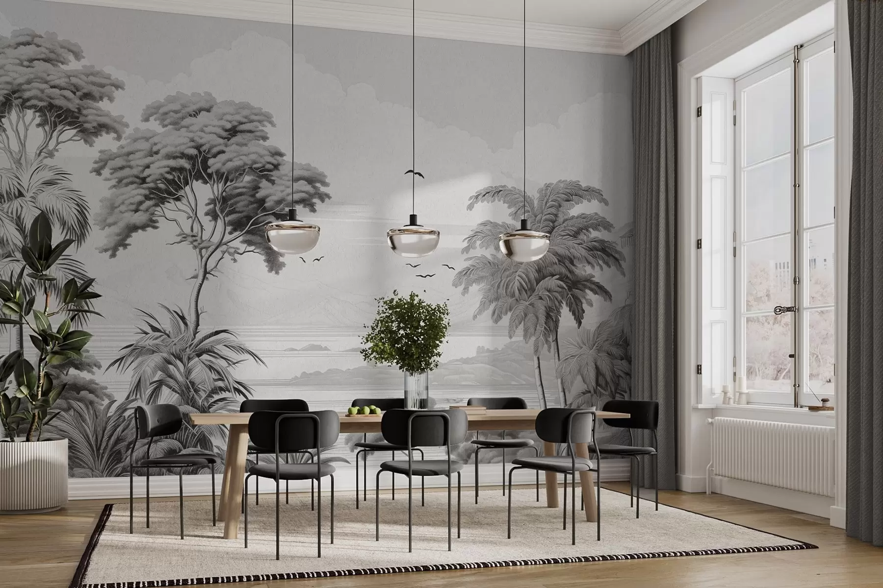 stenske poslikave Drevesa na obzorju w04363v1