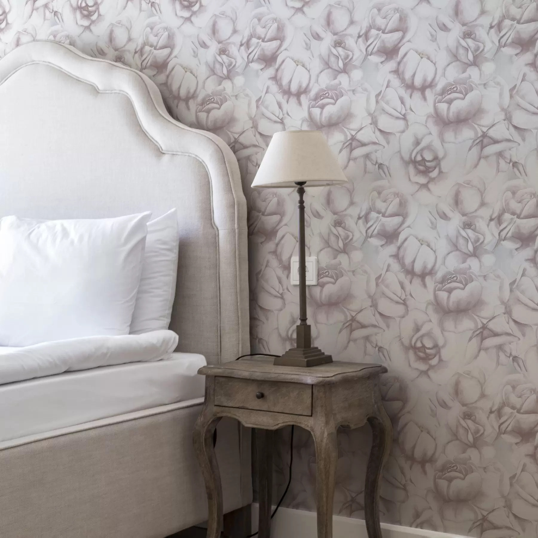 stenske poslikave Akvarelne rožnate vrtnice v nežnem zamegljenem slogu a00434