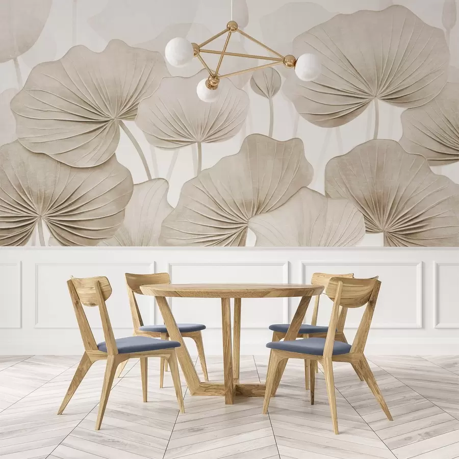 stenske poslikave Lotosovi listi z imitacijo stisnjene teksture w04412v1