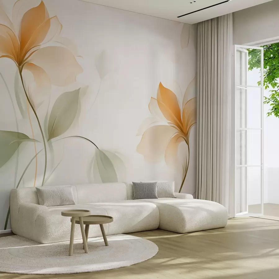 stenske poslikave Prozorni cvetovi z bogato oranžnim središčem w04397v1