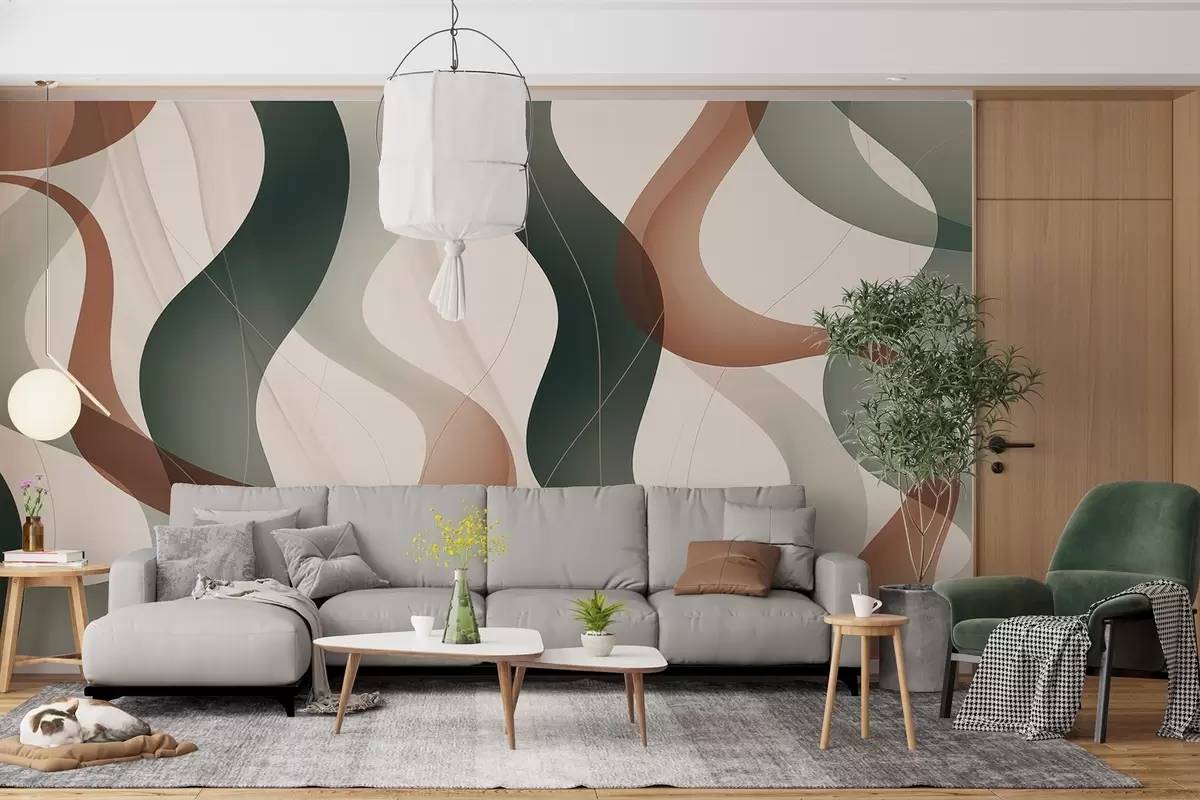 stenske poslikave Valovite abstraktne linije w04434