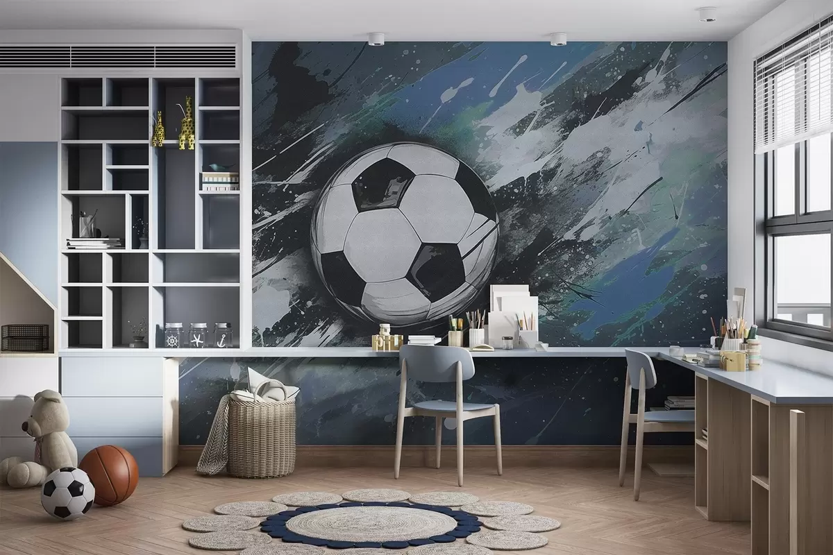 stenske poslikave Nogometna žoga z zamegljenim grafitom v ozadju w04467v1