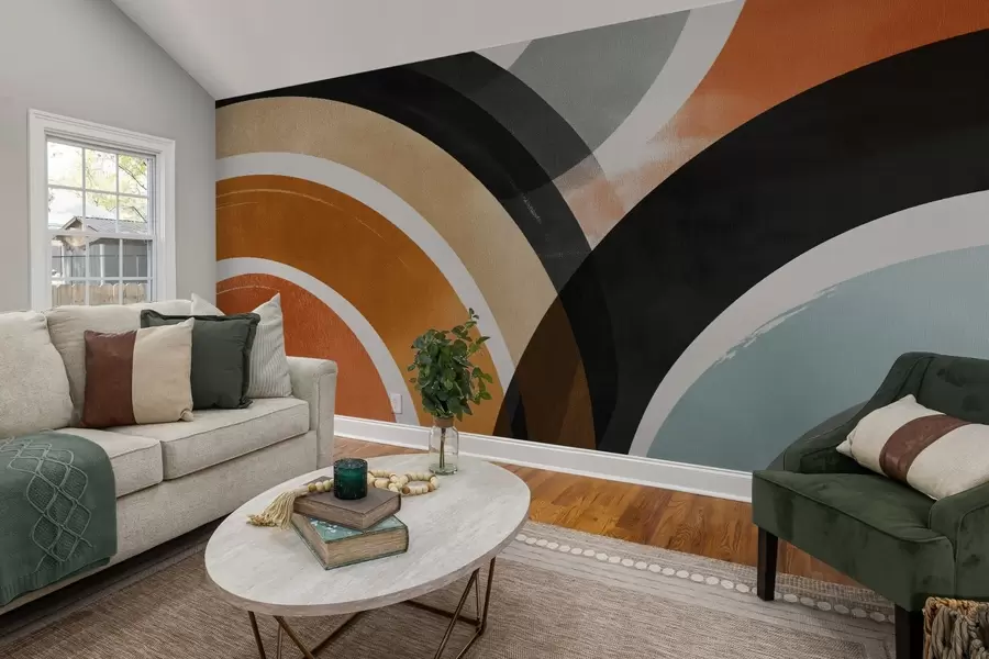 stenske poslikave Abstraktni večbarvni krogi w04425