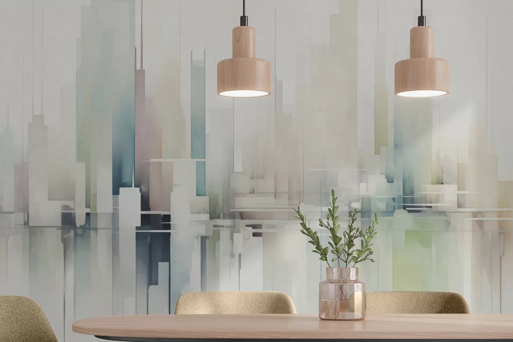 stenske poslikave Abstraktno mesto w04488