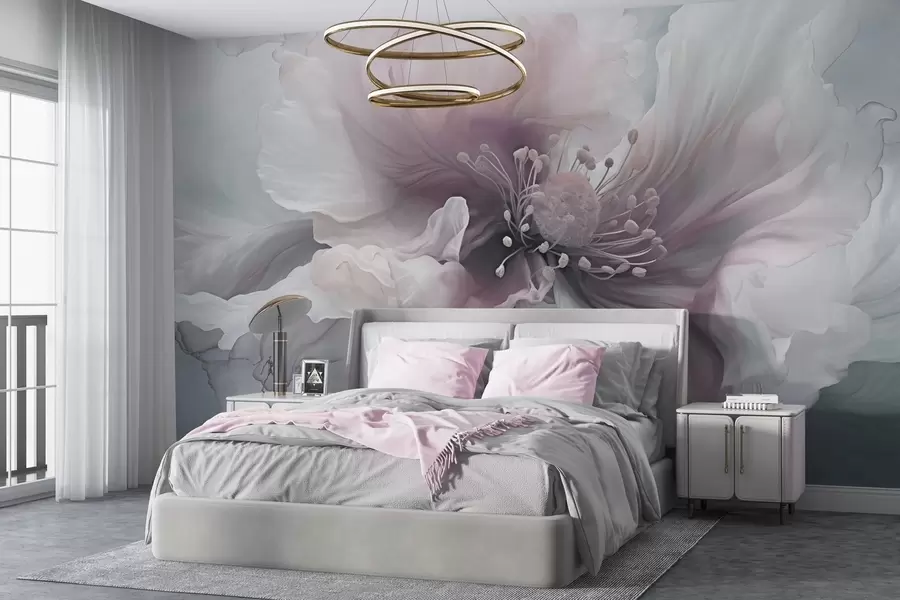 stenske poslikave Nežno cvetje z rožnatimi in belimi cvetnimi lističi w04446