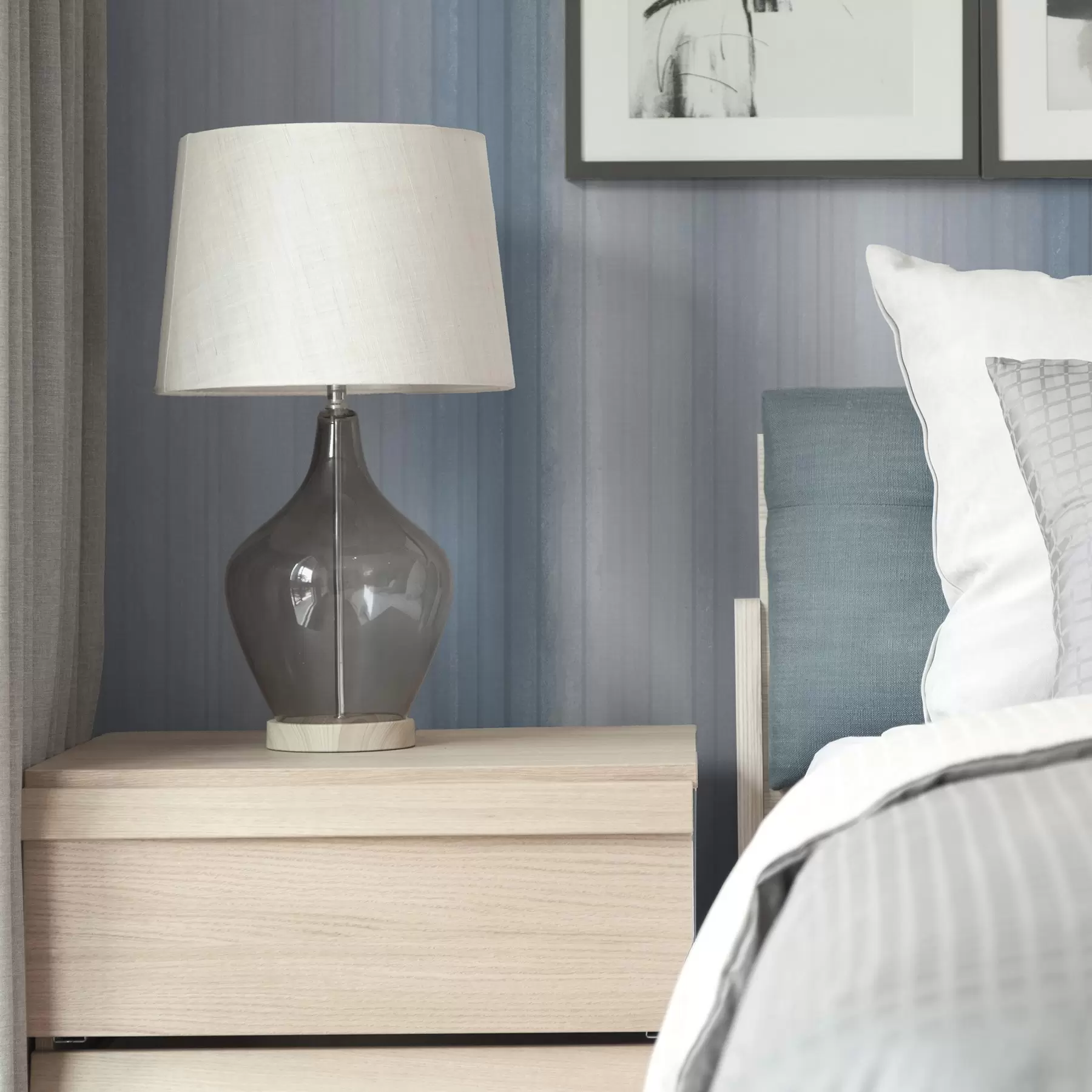 stenske poslikave Mehke modro-sive gradientne črte a00506