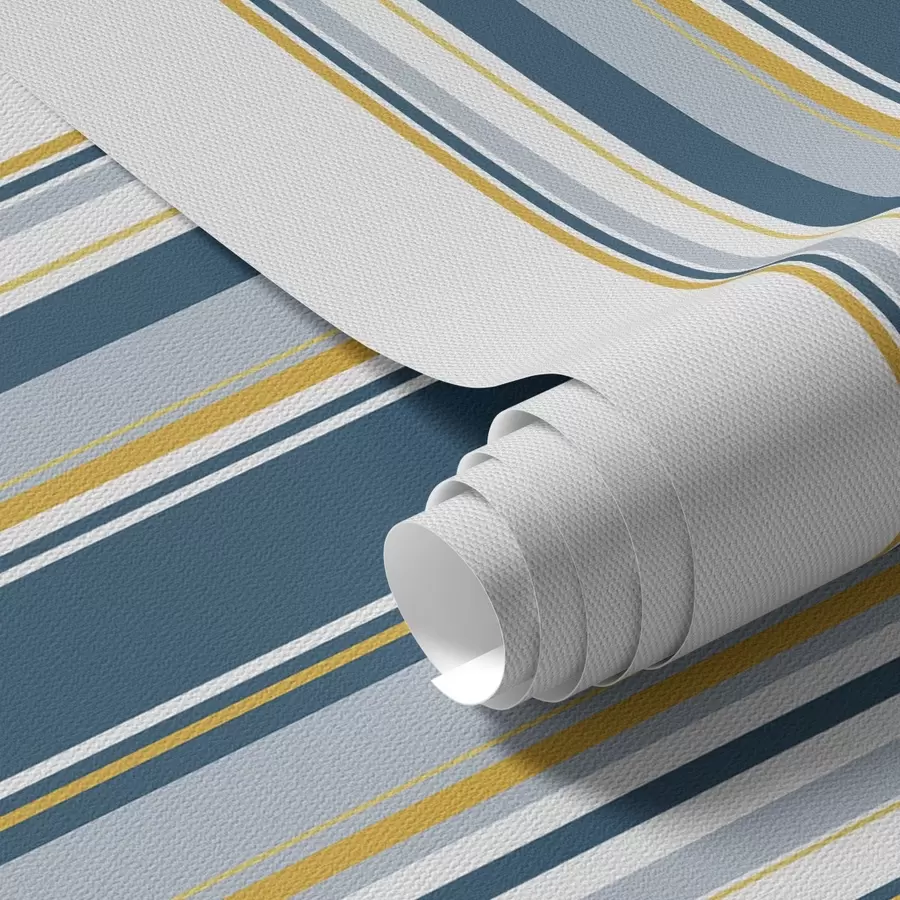 stenske poslikave Gosti vzorec modrih in rumenih navpičnih črt a00524