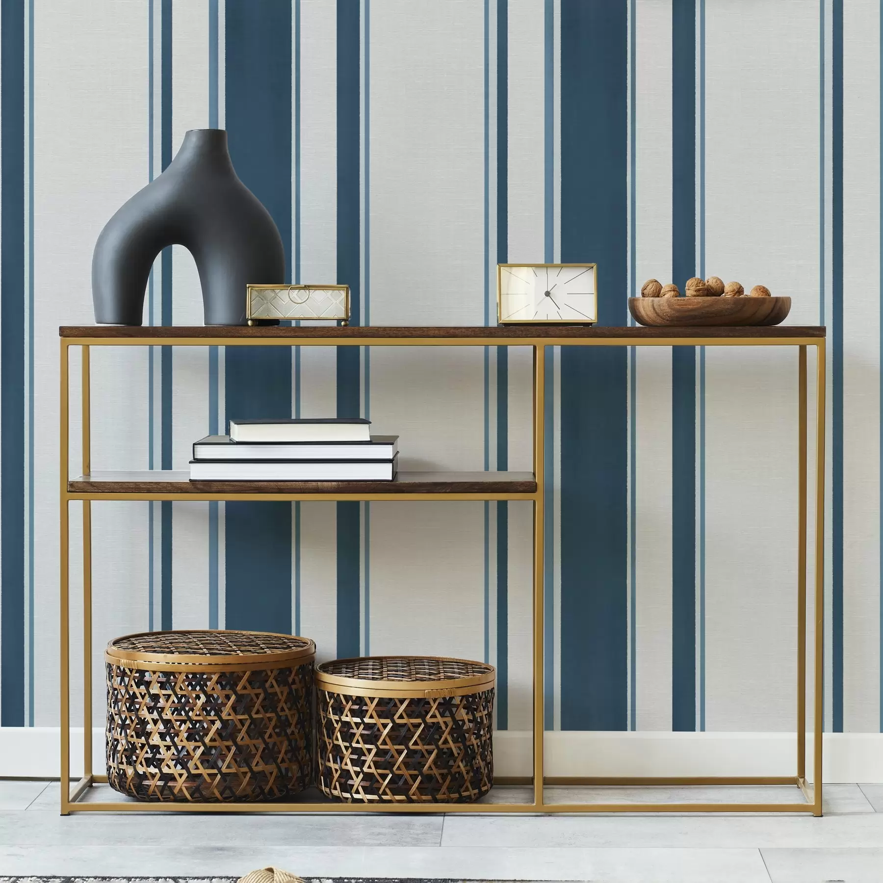 stenske poslikave Modre in turkizne navpične črte na svetlem ozadju a00528