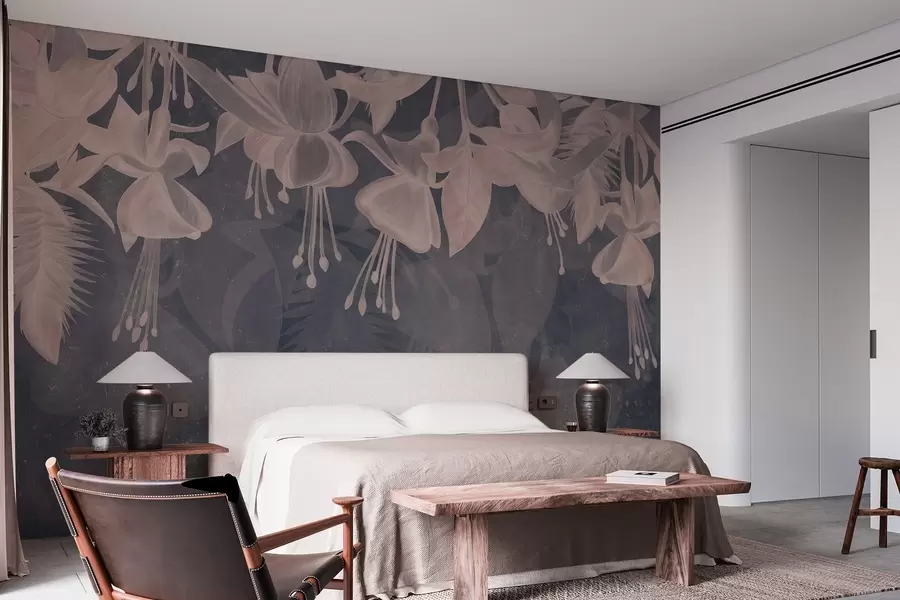 stenske poslikave Viseče cvetje v slogu grunge w04472v2