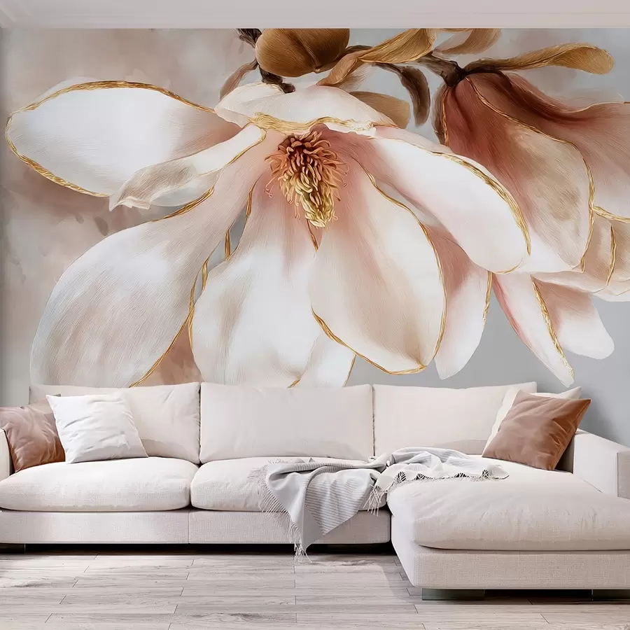 stenske poslikave Cvetoča magnolija v pastelnih odtenkih w09387