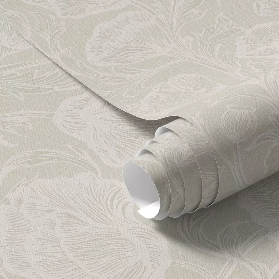 stenske poslikave Črtne makove na kremastem ozadju a00572