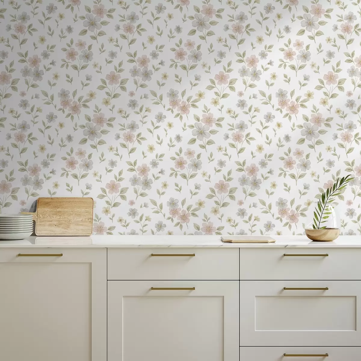 Ozadje Majhne akvarelne rože v pastelnih barvah na beli podlagi a00596v1