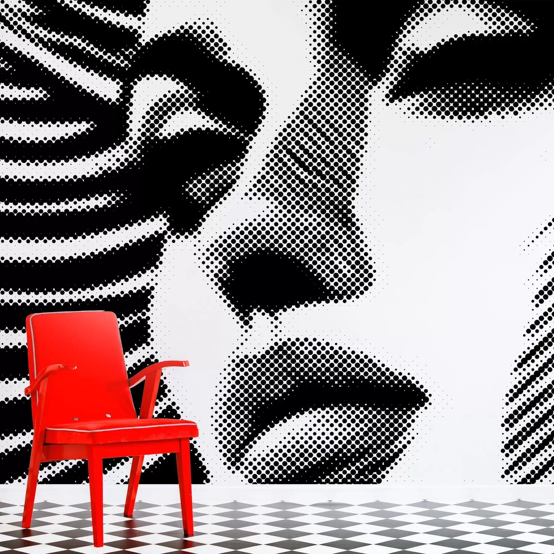 stenske poslikave Pop art stil obraza ženske w04504
