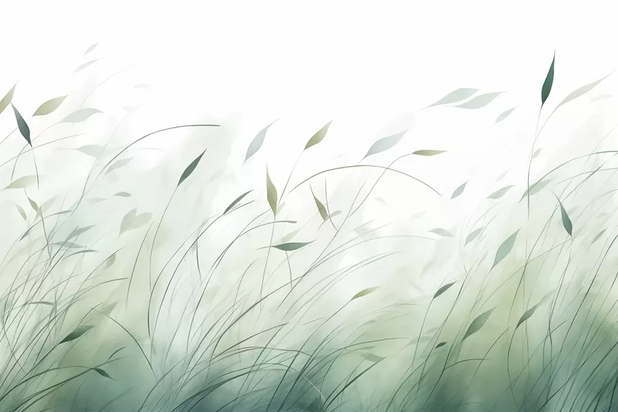 stenske poslikave Zelena trava v vetru v akvarelnem slogu w09331