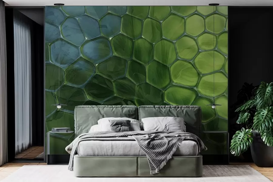 stenske poslikave Listi skozi steklene satje w04667