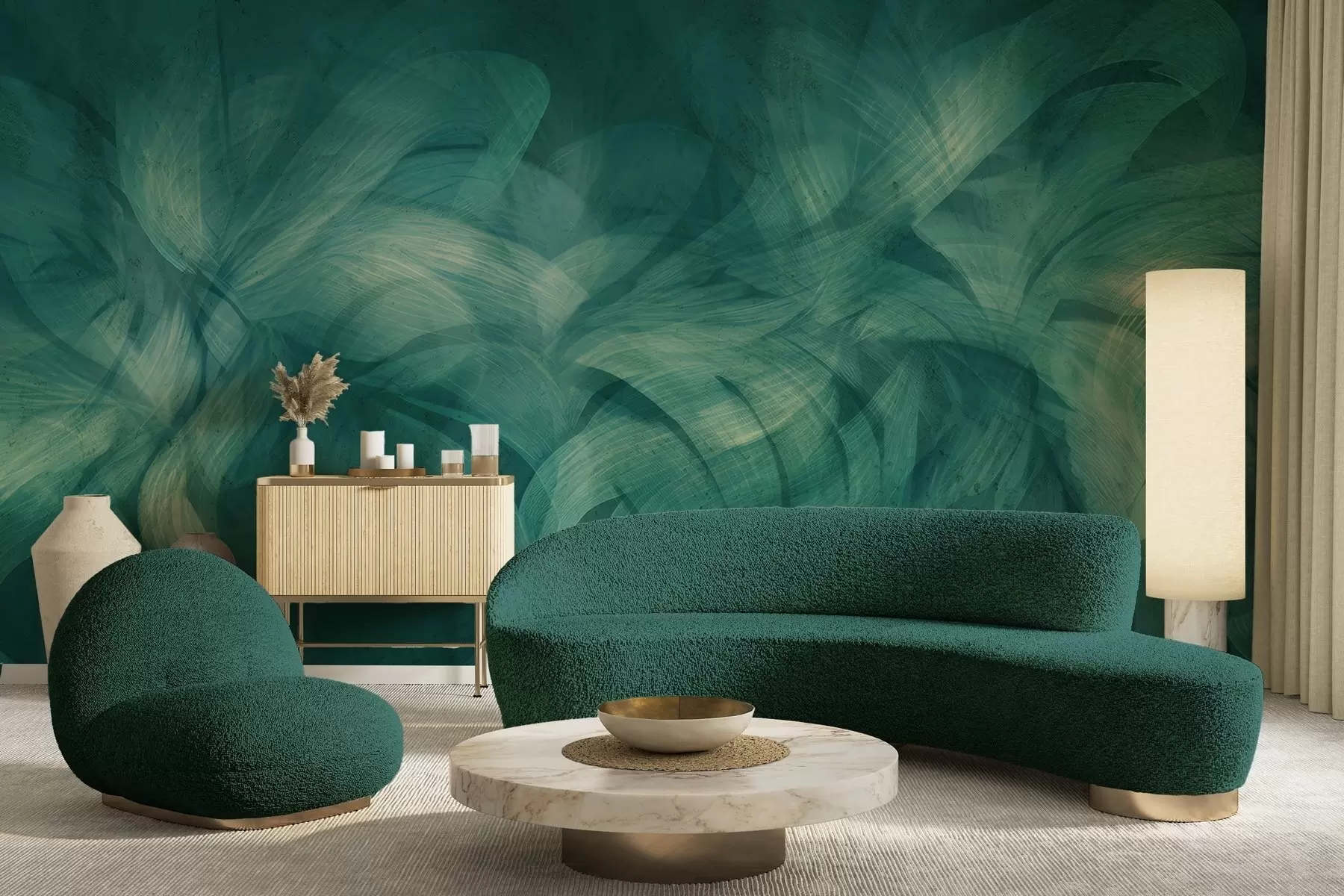 stenske poslikave Abstraktni valovi na betonski steni w04668