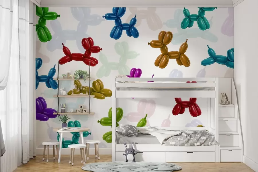 stenske poslikave Pobarvani psi iz žogic w04676