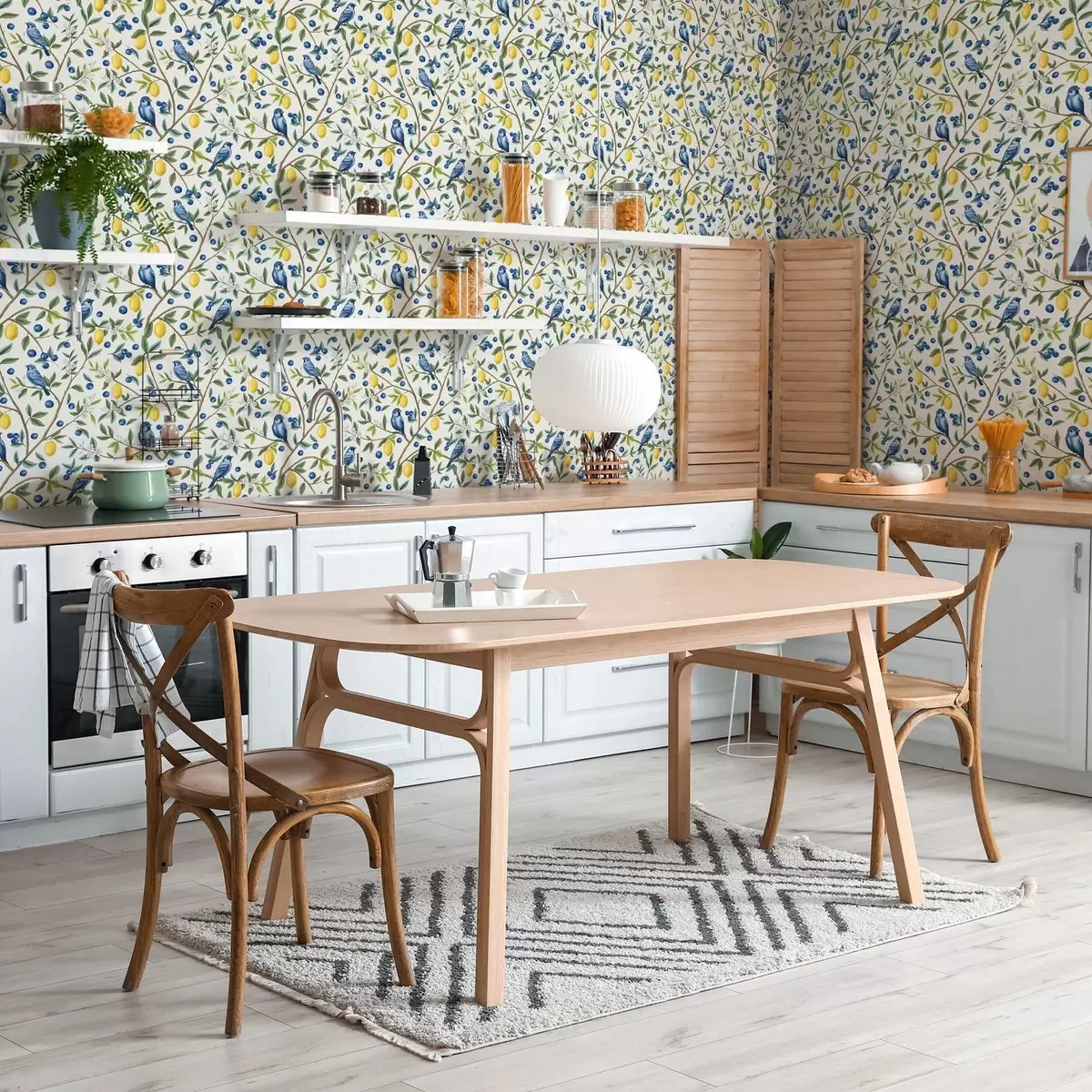 Ozadje Modre ptice, limone in jagode na belem ozadju a00668