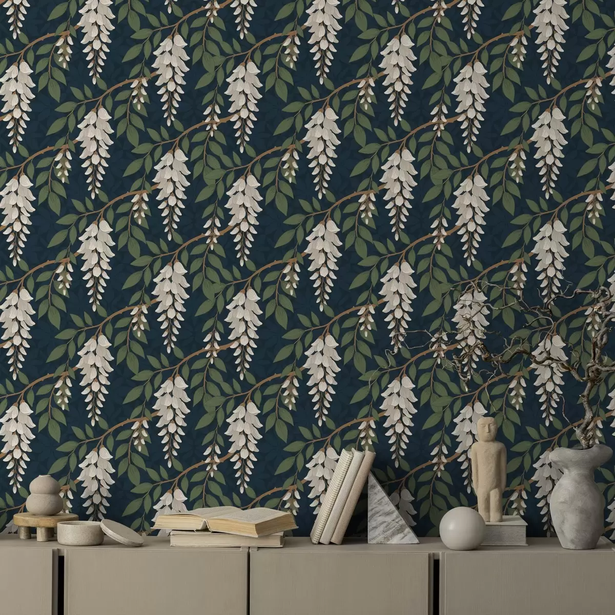 Ozadje Slonokoščena glicinija na temno modrozelenem ozadju a00694v1 Ozadje Slonokoščena glicinija na temno modrozelenem ozadju a00694v1