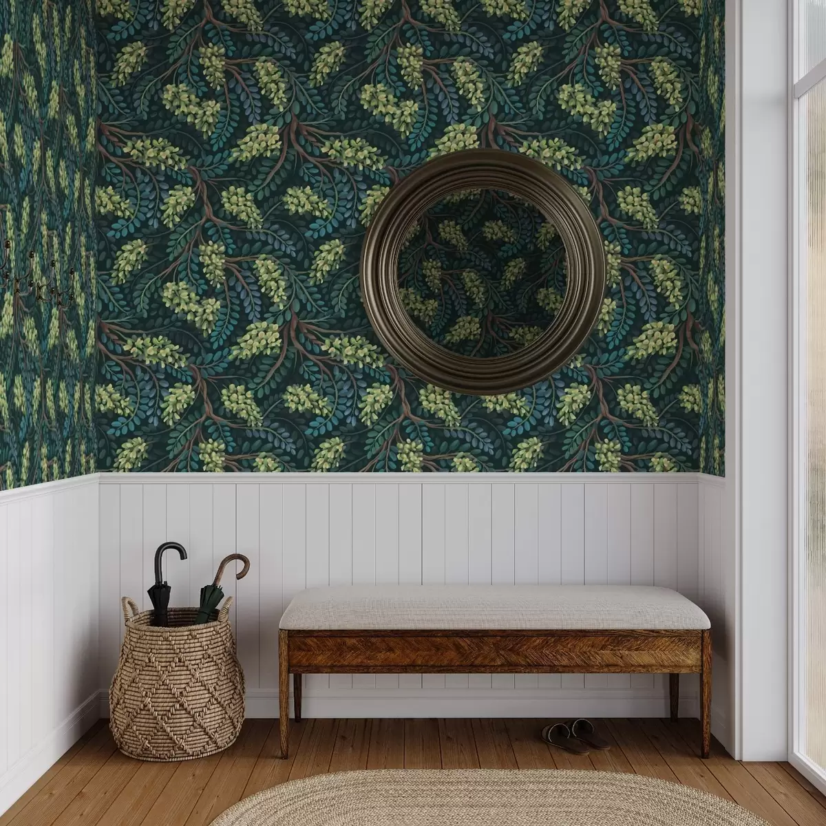 Ozadje Vejice z zelenkastimi socvetji na temnem ozadju a00786 Ozadje Vejice z zelenkastimi socvetji na temnem ozadju a00786