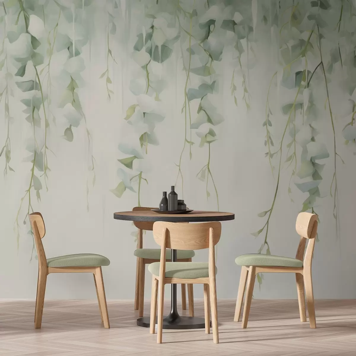 stenske poslikave Visoke veje z listjem w04722