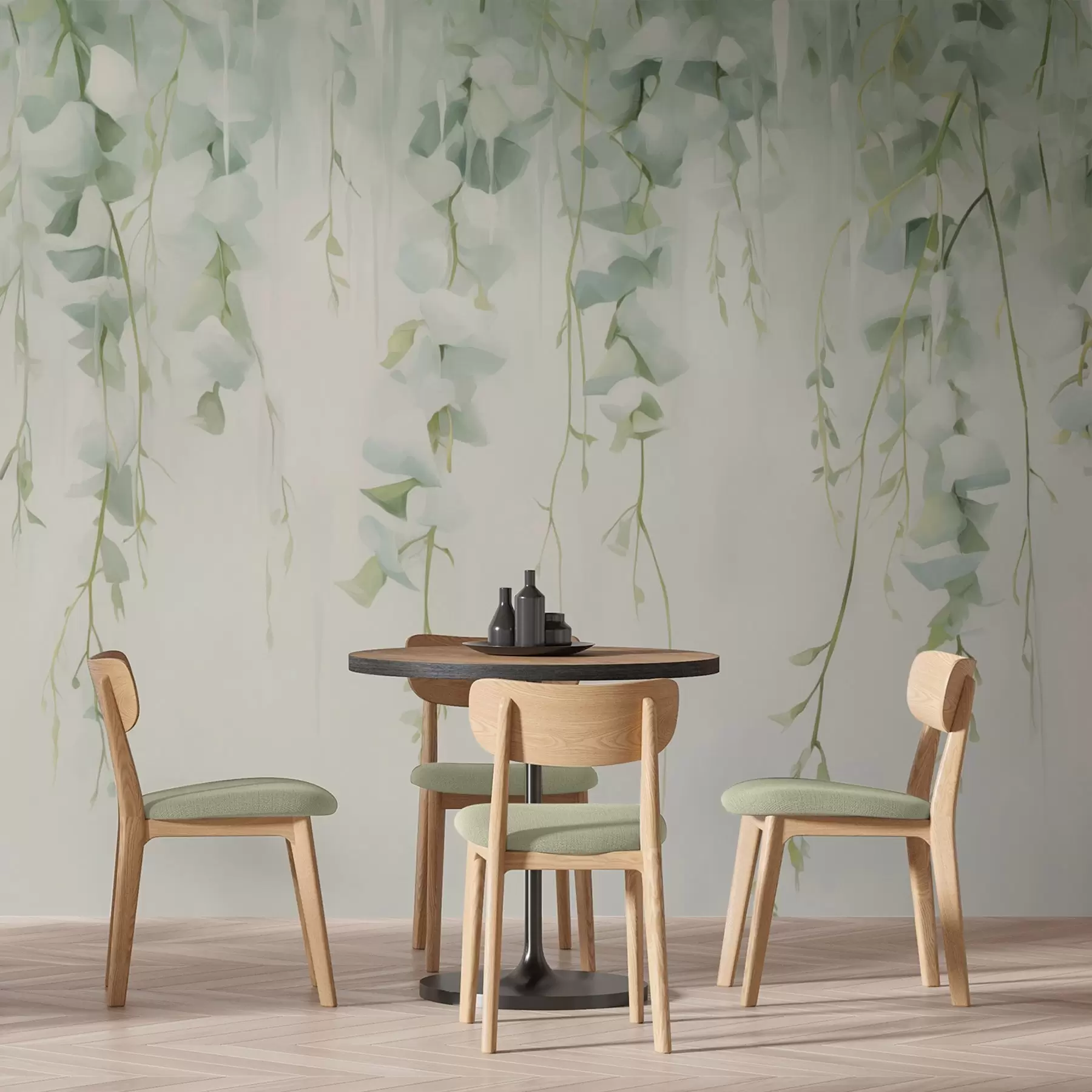 stenske poslikave Visoke veje z listjem w04722