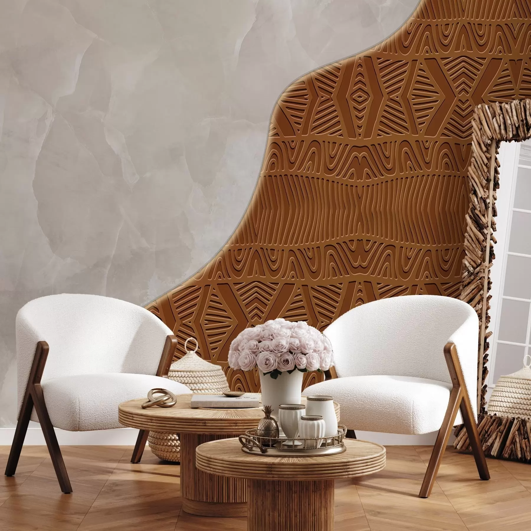 stenske poslikave Ornament in beton w04664