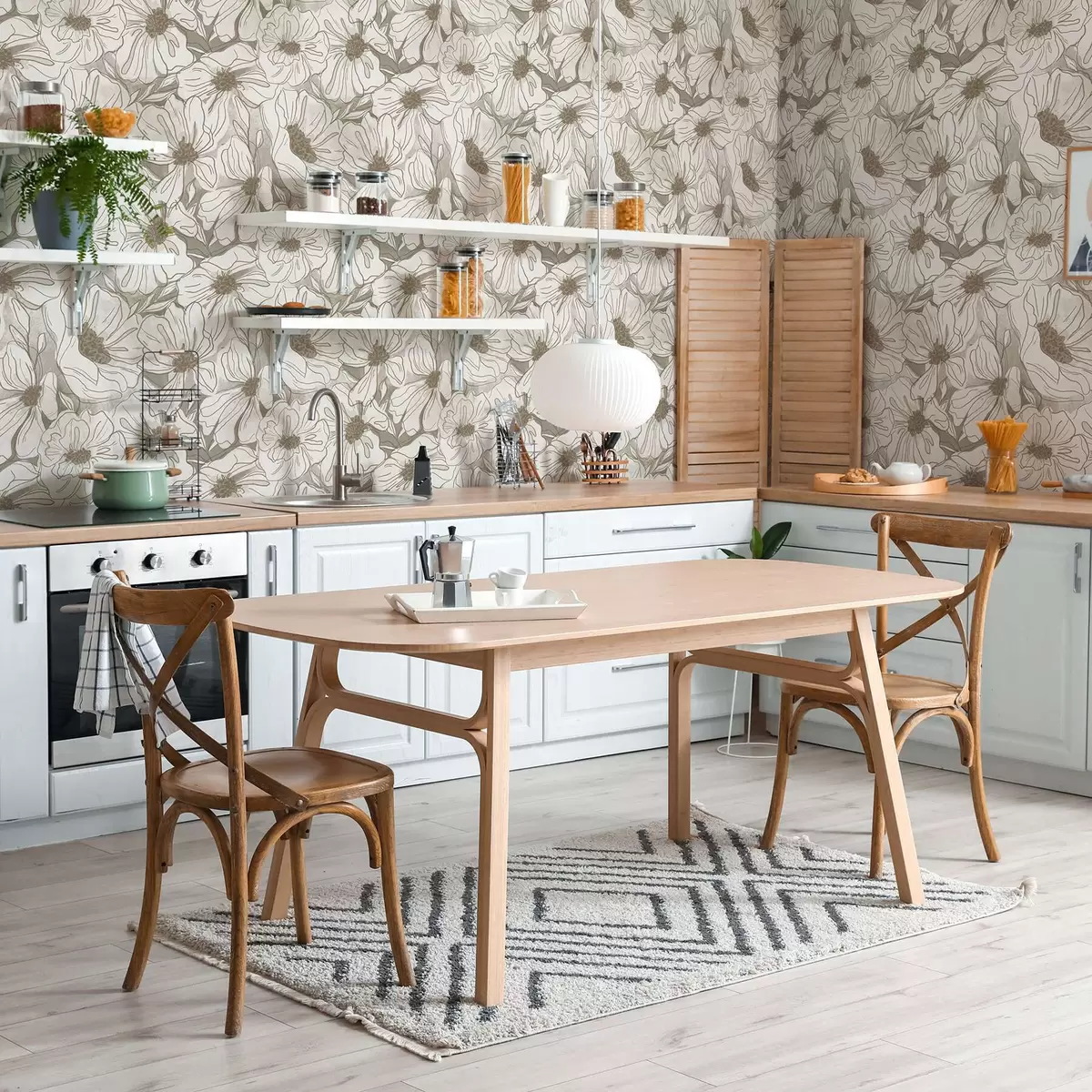 Ozadje Linearne cvetlice v enobarvni bež-sivi paleti a00636