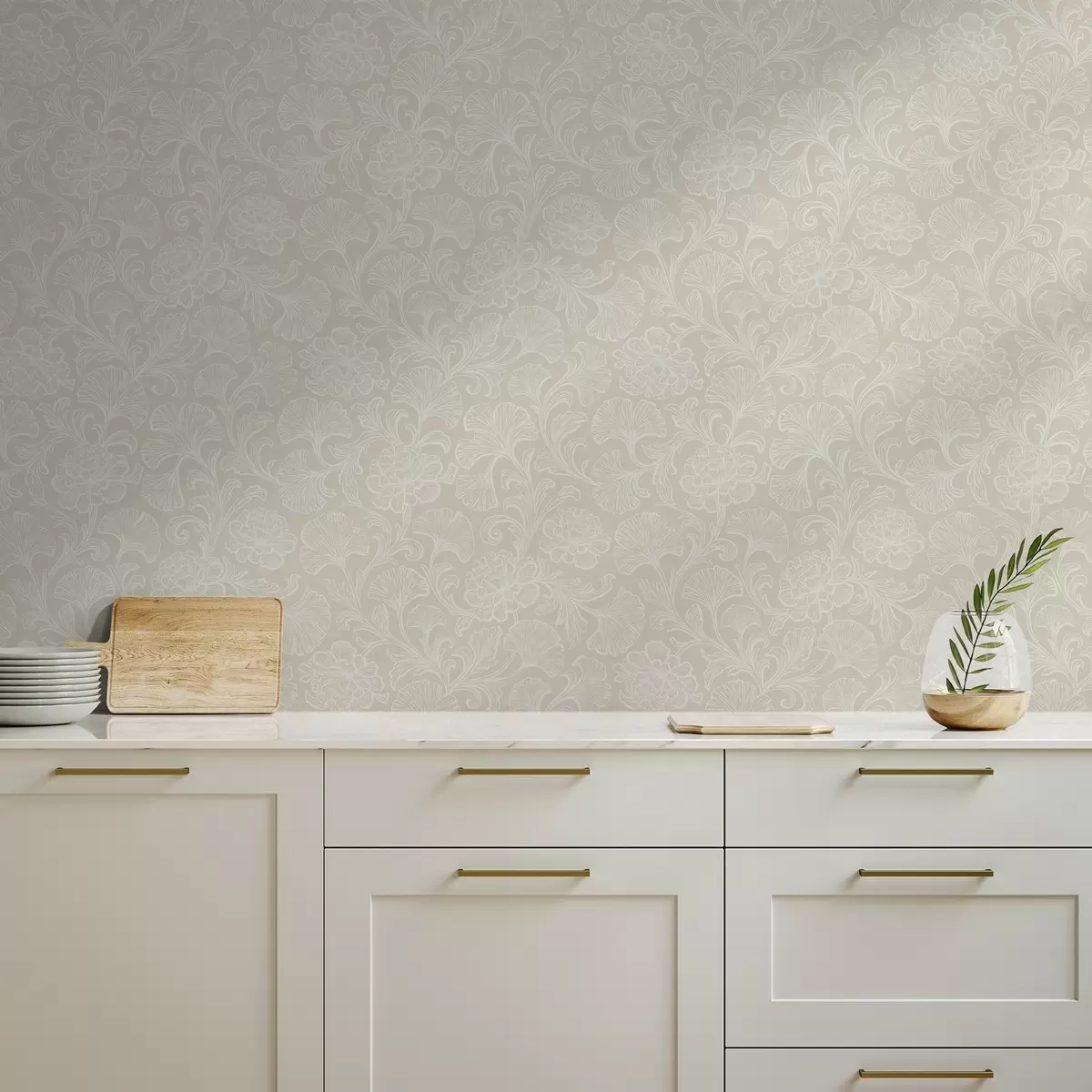 Ozadje Svetlobni vzorec z ginkgom in potonikami a00700