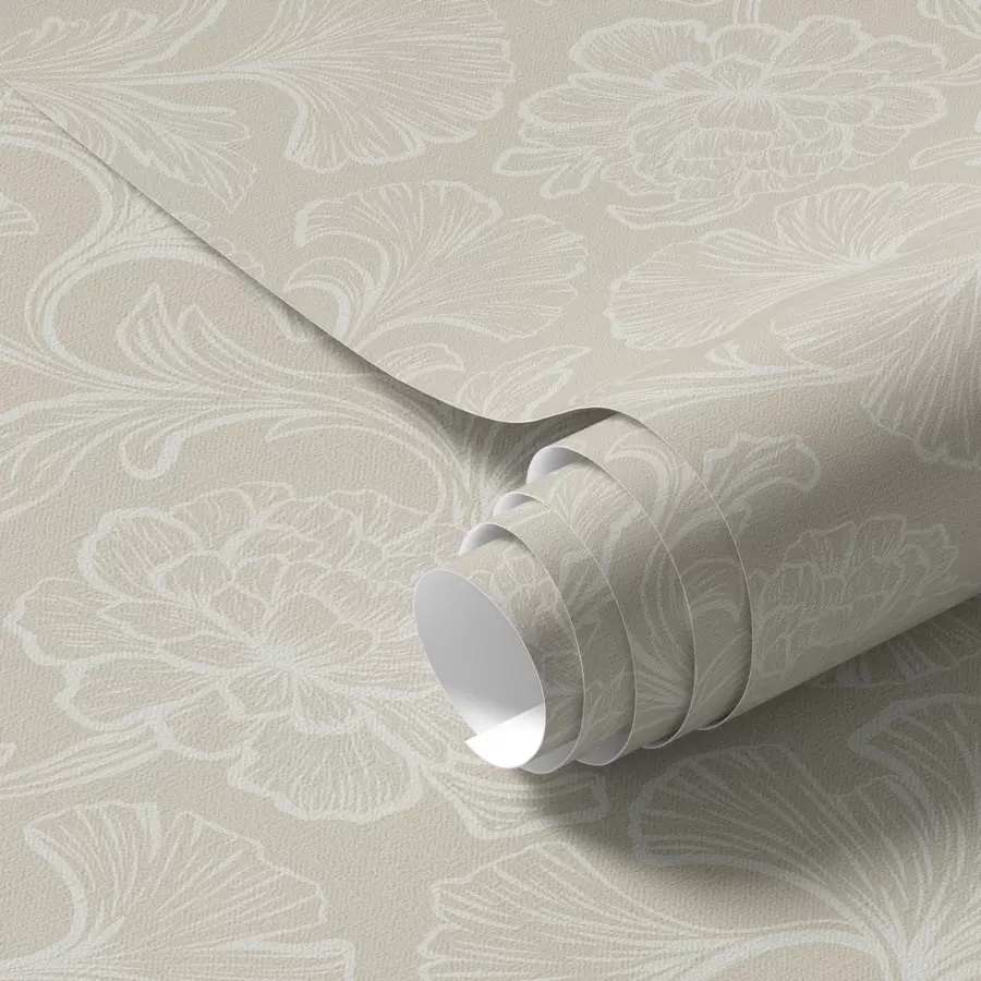 stenske poslikave Svetlobni vzorec z ginkgom in potonikami a00700