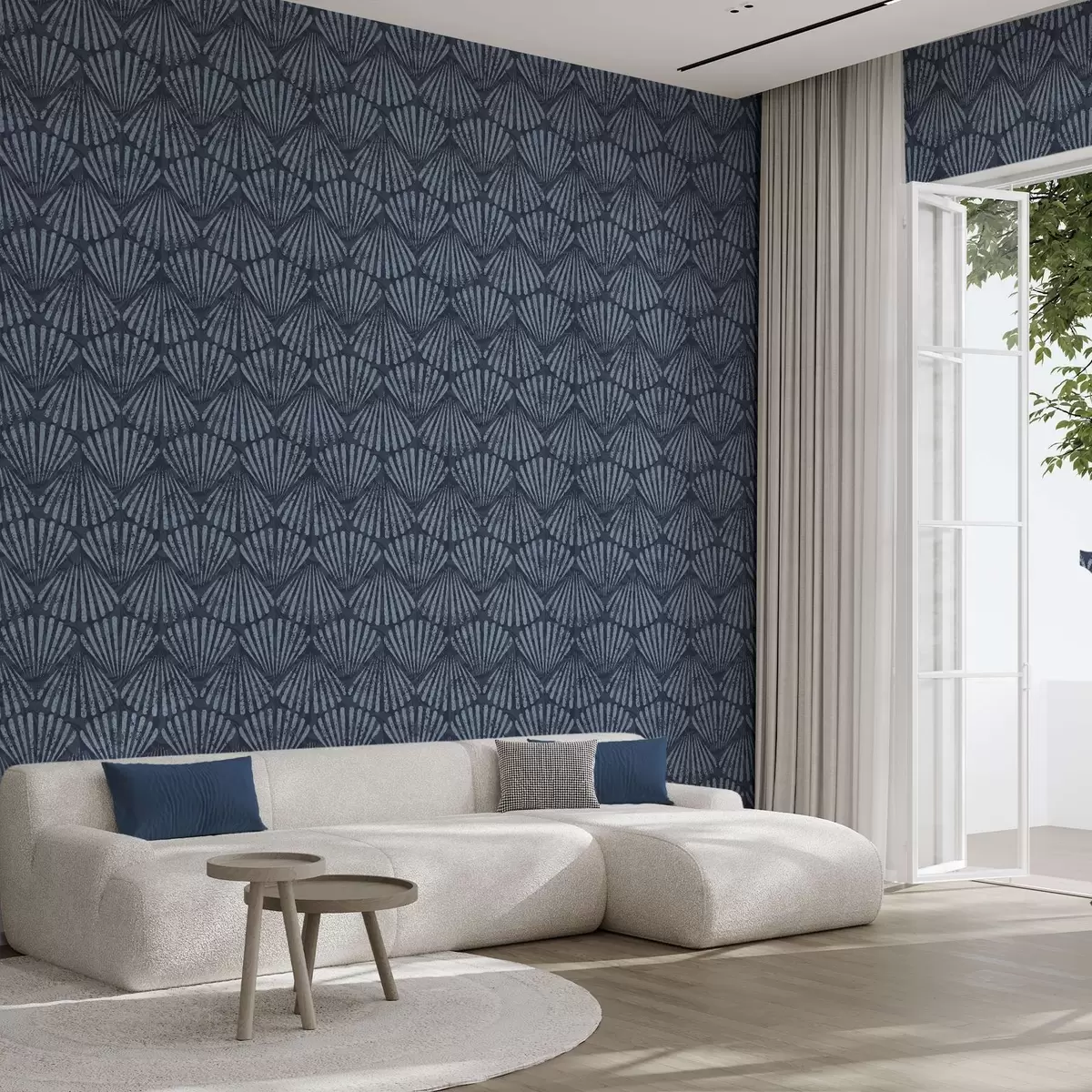 Ozadje Abstraktni žarki v odtenkih modre barve, dinamičen motiv a00710