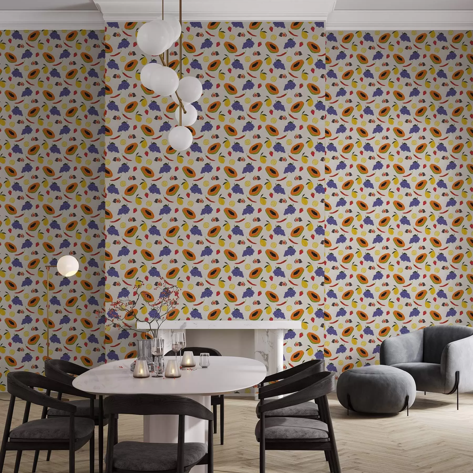 Stenske poslikave Papaja, grozdje in limone — svetla mešanica sadja a00803 nakup SI - Uwalls.si stenske poslikave Papaja, grozdje in limone — svetla mešanica sadja a00803