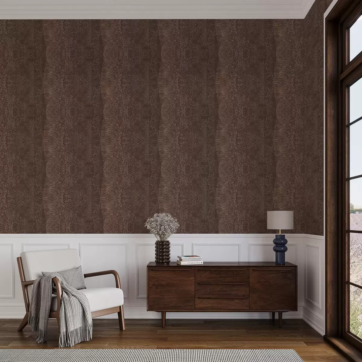 Ozadje Valovit abstrakten vzorec v toplih rjavih odtenkih a00804v1