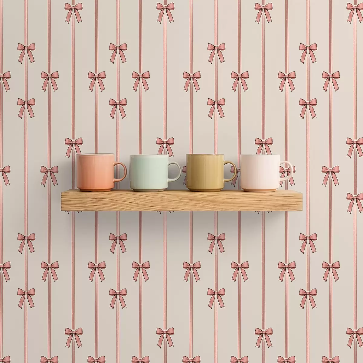 Ozadje Vertikalni trakovi z mašnicami, slonokoščeno ozadje a00653