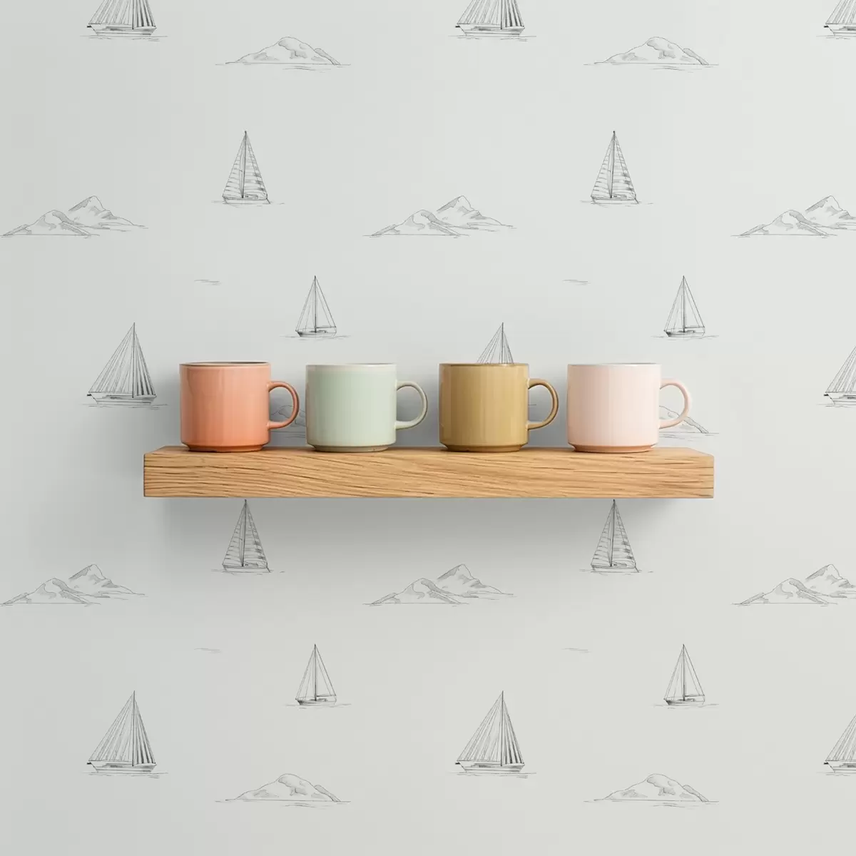 Ozadje Skica jaht in otokov, svetlo ozadje a00654v2