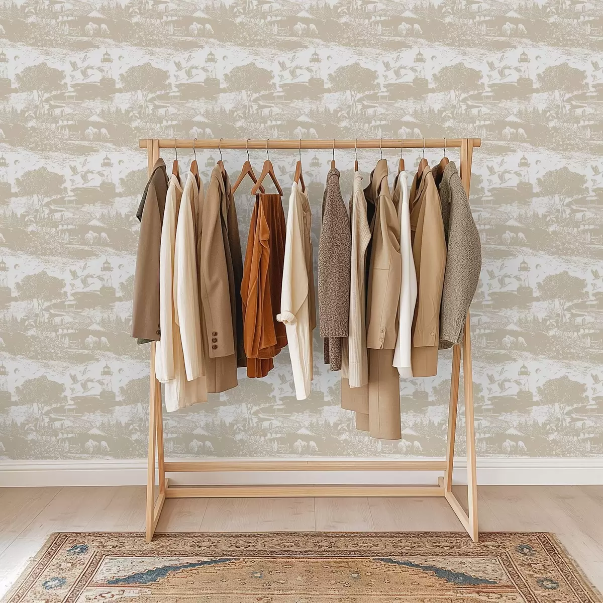 Ozadje Prizor z majakom, drevesi in hišami v sieni a00739 Ozadje Prizor z majakom, drevesi in hišami v sieni a00739