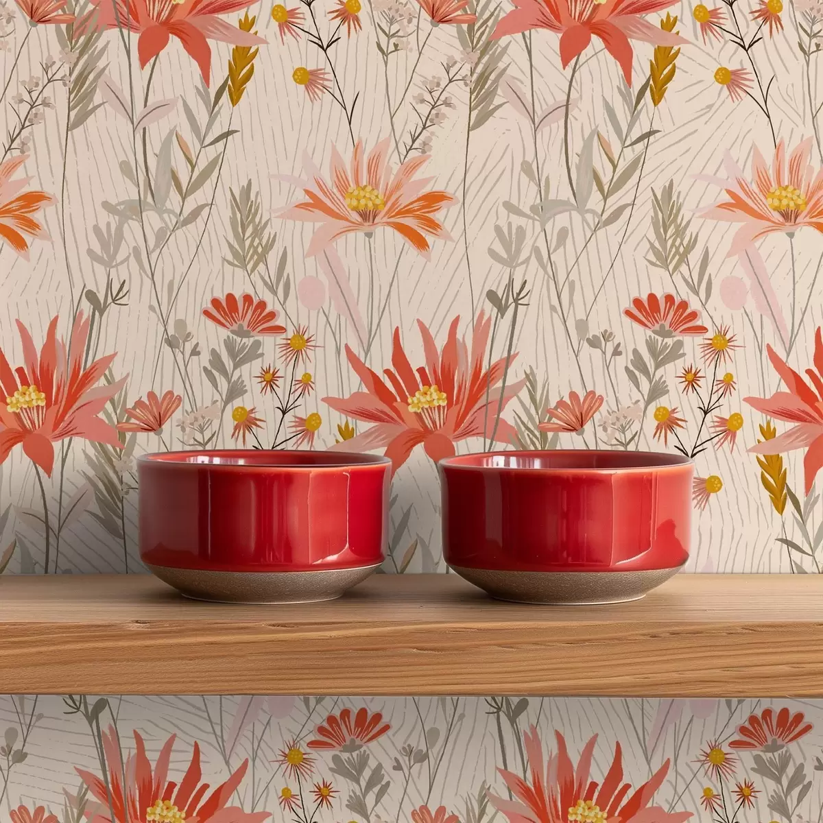 Ozadje Divje rože v toplih tonih na bežnem ozadju a00751