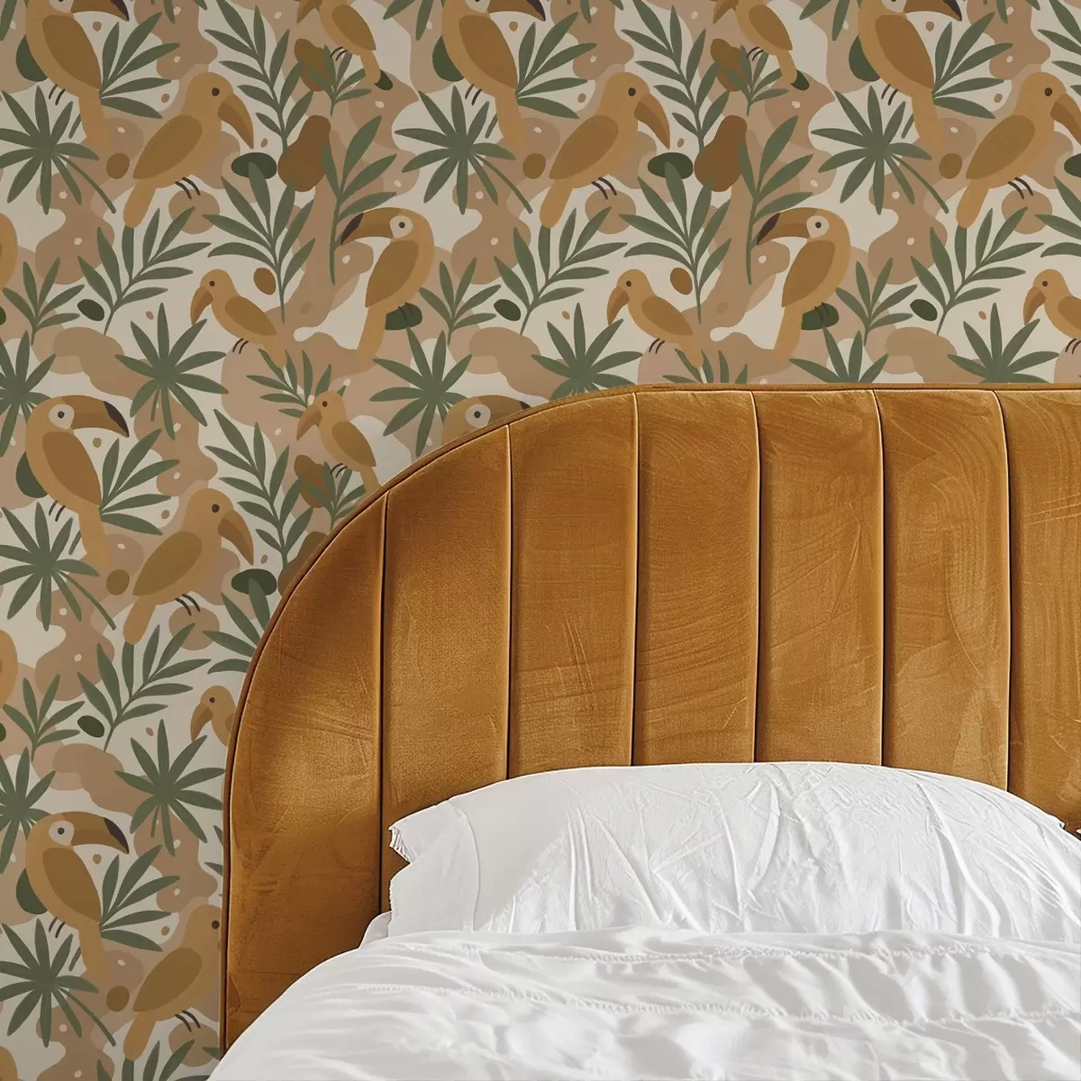 Ozadje Stilizirani tuki med palmovimi listi a00762 Ozadje Stilizirani tuki med palmovimi listi a00762