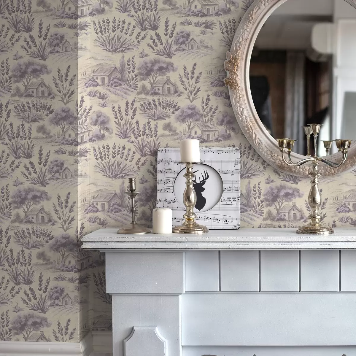 Ozadje Lavender polja in hiše v pastelnih barvah a00765 Ozadje Lavender polja in hiše v pastelnih barvah a00765